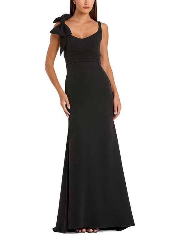 Mac Duggal Petite Scoop Neck Trumpet Gown with Bow