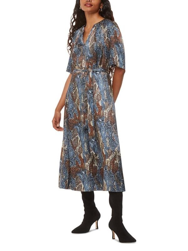 Whistles Petites Marlow Dashed Snake Print Midi Dress