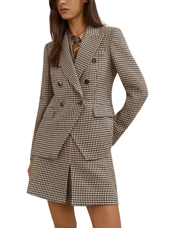 Reiss Petite Hartley Double Breasted Check Jacket