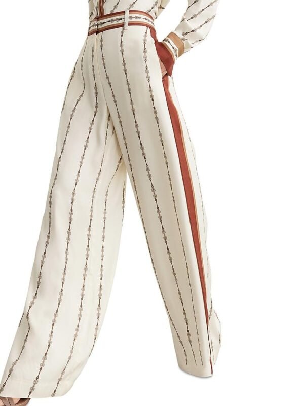 Reiss Petites Lydia Chain Print Wide Leg Pants