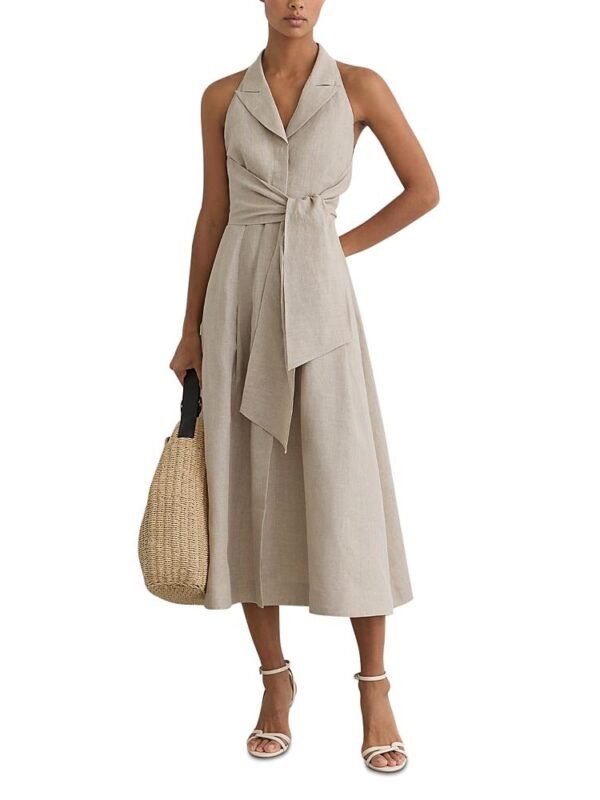 Reiss Petite Tara Linen Midi Dress