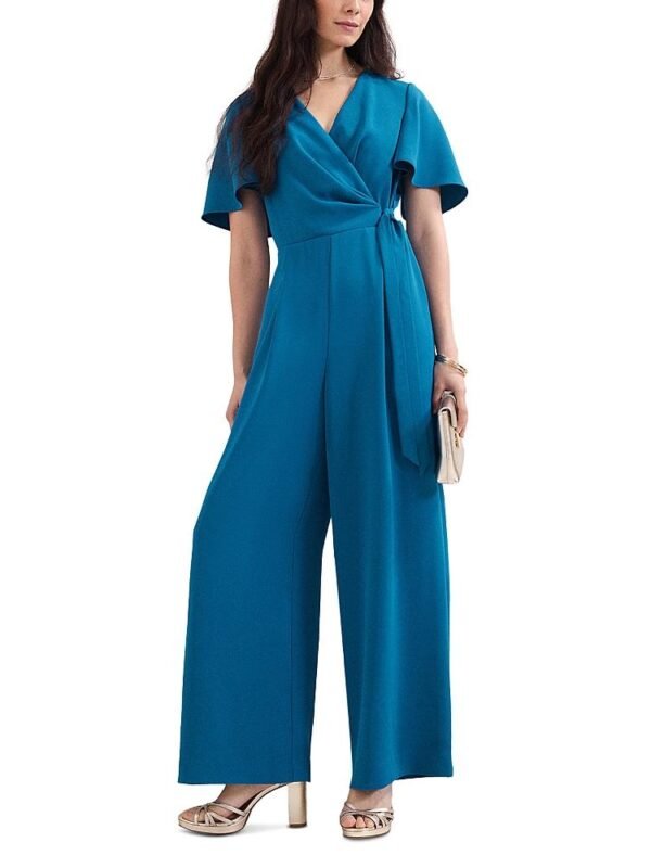 Phase Eight Petite Julissa Blue Wide Leg Jumpsuit