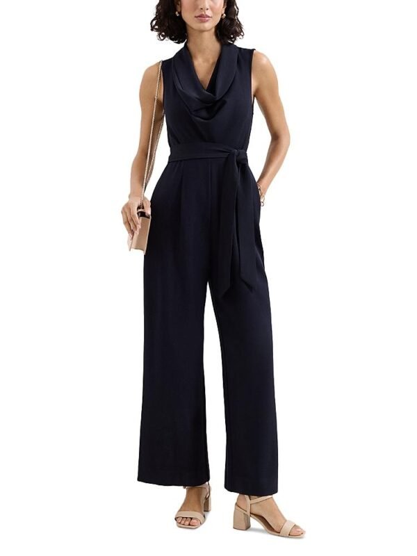 Phase Eight Petite Emry Cowl Neck Belted Jumpsuit