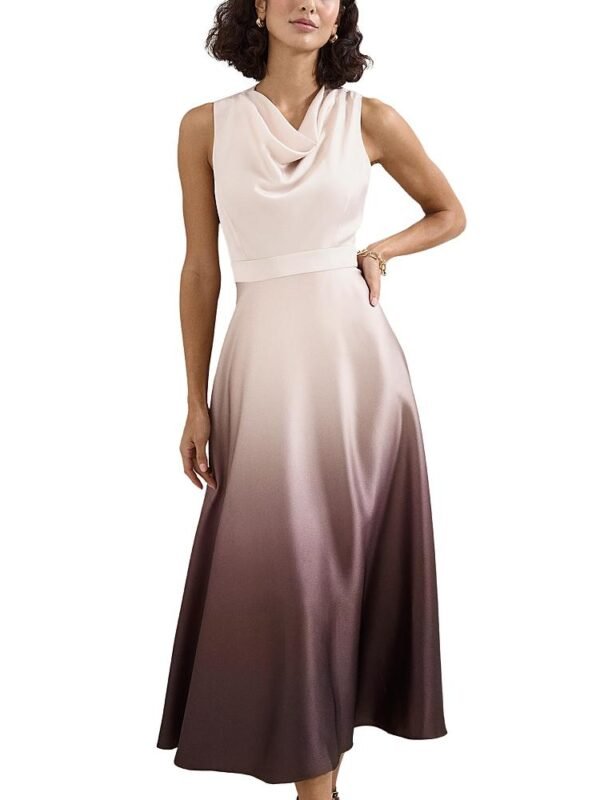 Phase Eight Petites Cheryl Cowl Neck Ombre Midi Dress