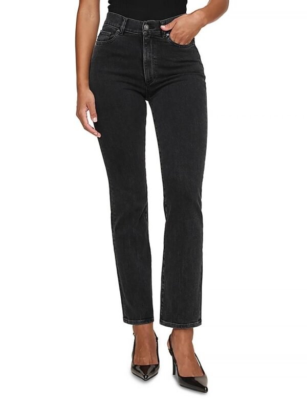 DL1961 Petite Halle High Rise Instasculpt Straight Jeans in Nightshade