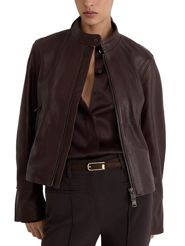 Reiss Petite Erin Leather Jacket
