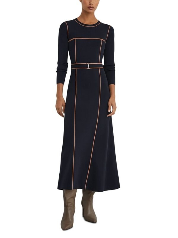 Reiss Petite Etta Round Neck Midi Dress