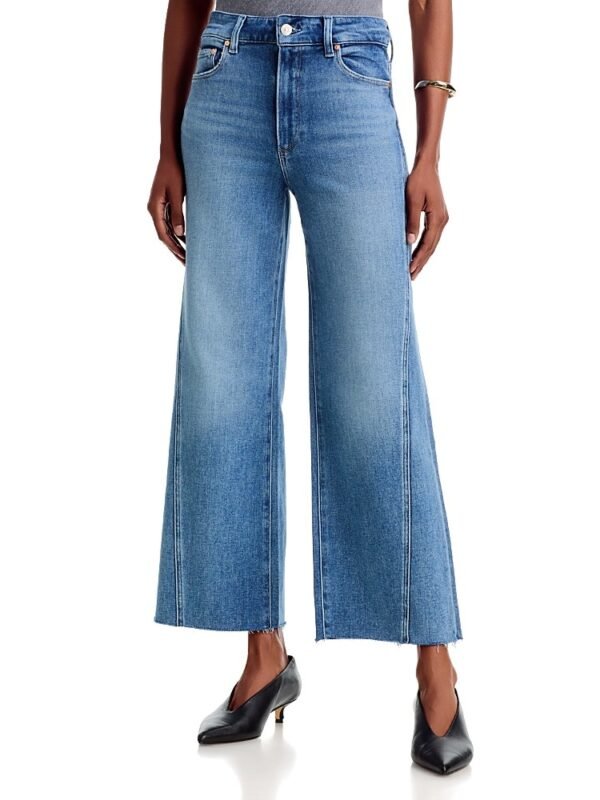 Paige Anessa 28 High Rise Petite Wide Leg Jeans in Showtime