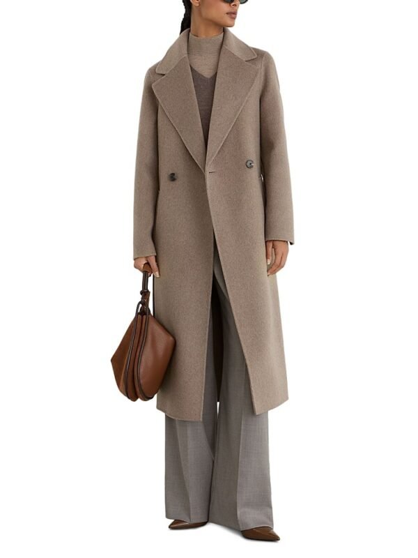 Reiss Petite Thea Wool Blend Belted Double Breasted Coat