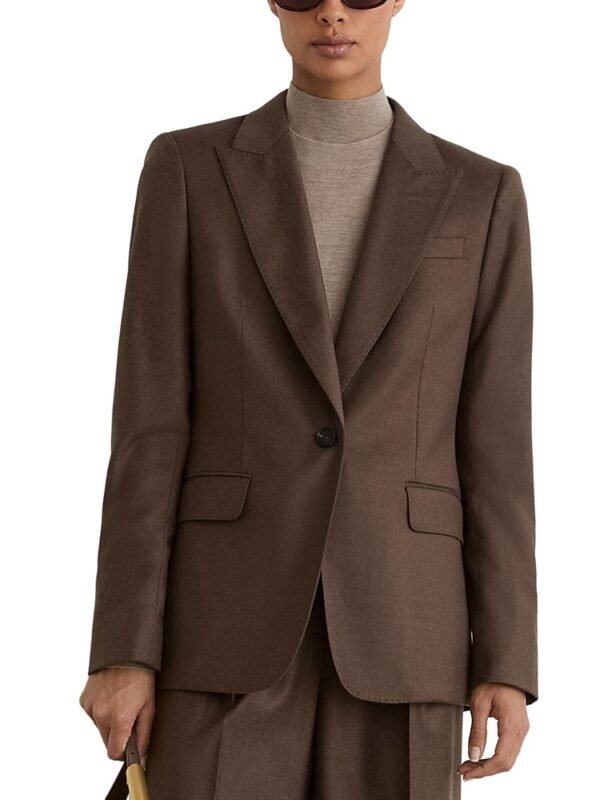Reiss Petite Derby Wool Blend One Button Blazer