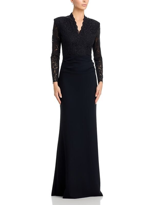 Chiara Boni La Petite Robe Tilia Long Sleeve Lace Gown