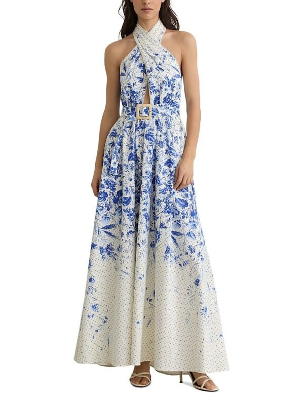 Reiss Petite Printed Cotton Dress
