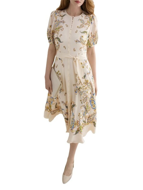 Hobbs London Petites Alma Silk Paisley Dress