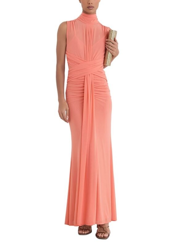 Reiss Petite Starla Ruched Mesh Maxi Dress