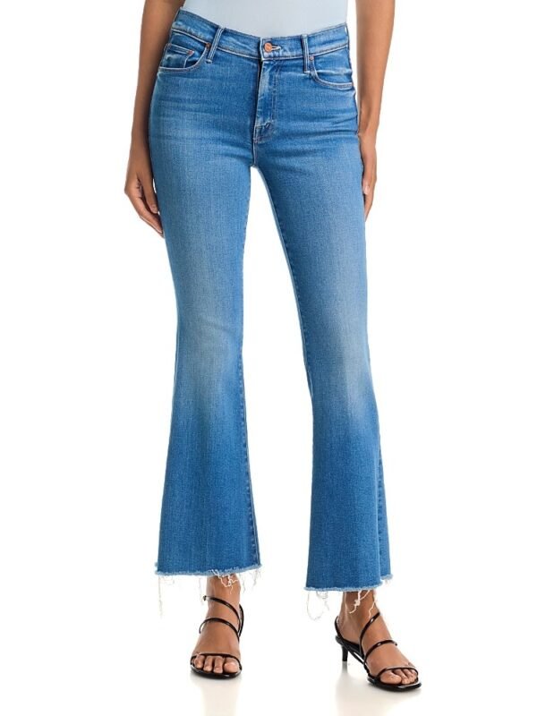 Mother The Lil' Weekender Petites High Rise Flared Jeans in Piece By Piece