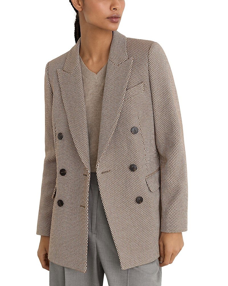 Reiss Petite Aubrey Textured Double Breasted Blazer