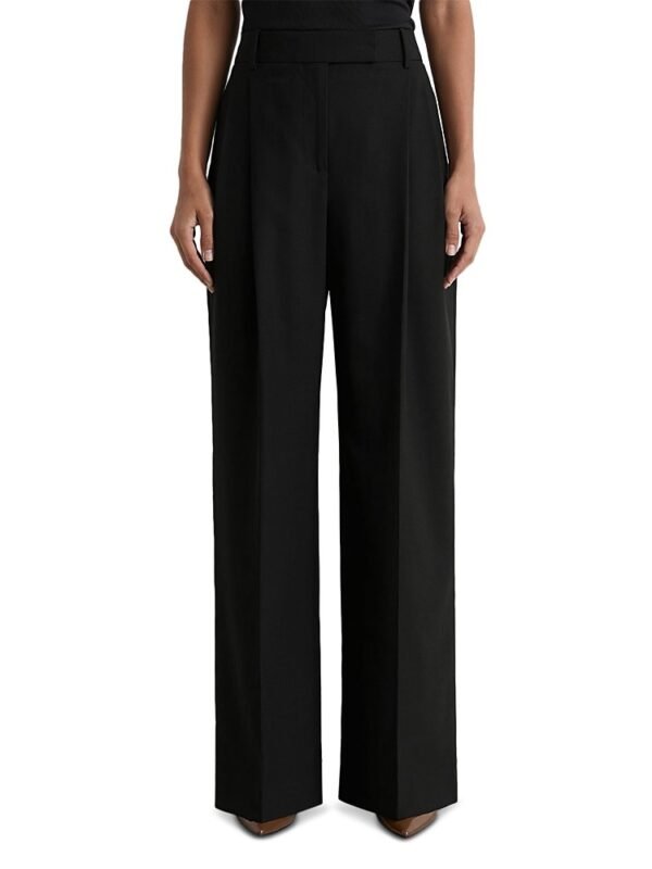 Reiss Petite Luna Pleated Wide Leg Pants