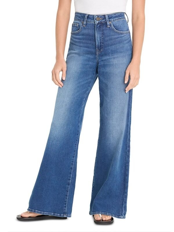 Good American Soft Tech Good High Rise Petite Palazzo Jeans in Indigo