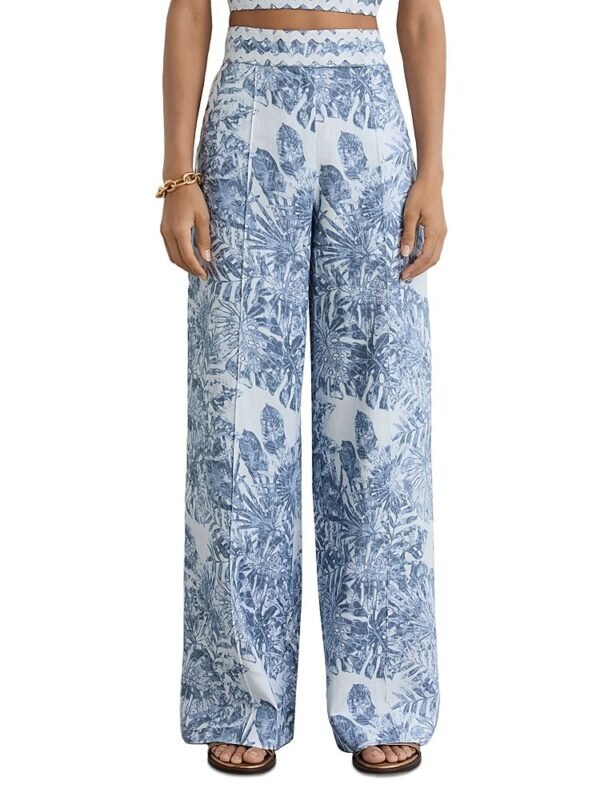 Reiss Petite Mila Printed Linen Pants