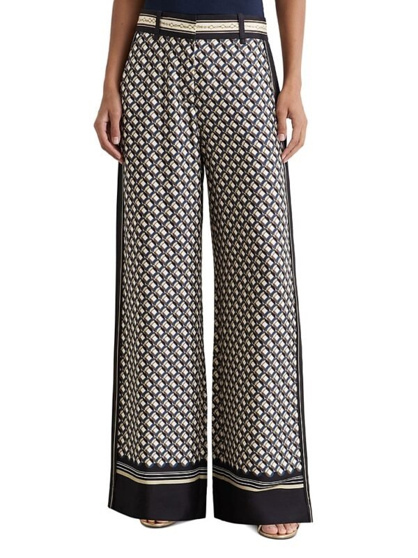 Reiss Petite Carmine Printed Wide Leg Pants
