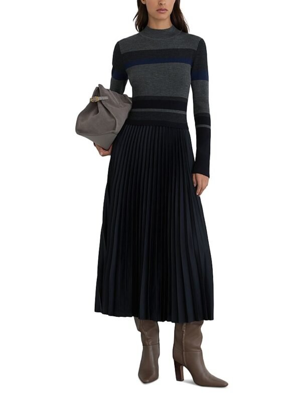 Reiss Petite Carla Mixed Media Midi Dress
