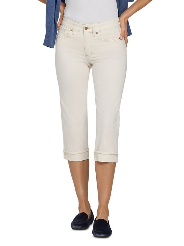 Nydj Petites Marilyn Straight Crop Cuff Jeans in Vintage White