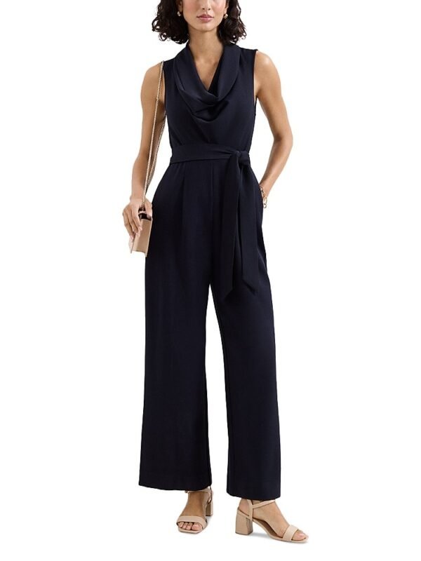 Phase Eight Petite Emry Cowl Neck Belted Jumpsuit