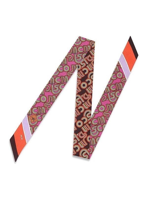 Mcm Disco Monogram Print Petite Scarf in Organic Silk