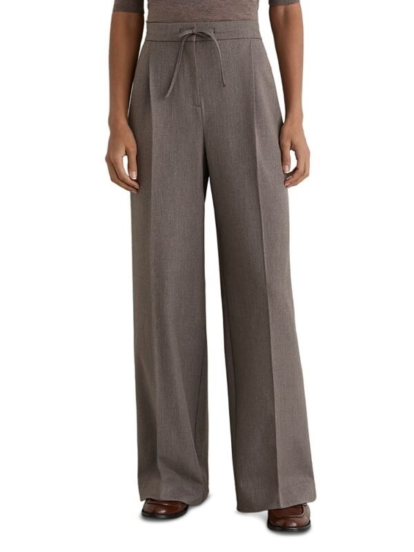 Reiss Petite Elowen Drawstring Waist Wide Leg Trousers