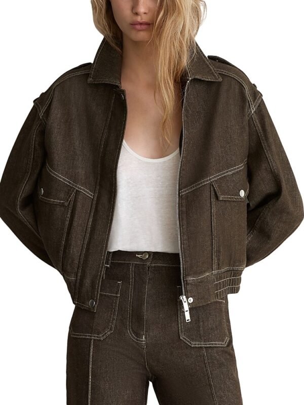Reiss Petites Blair Cotton Blend Denim Jacket