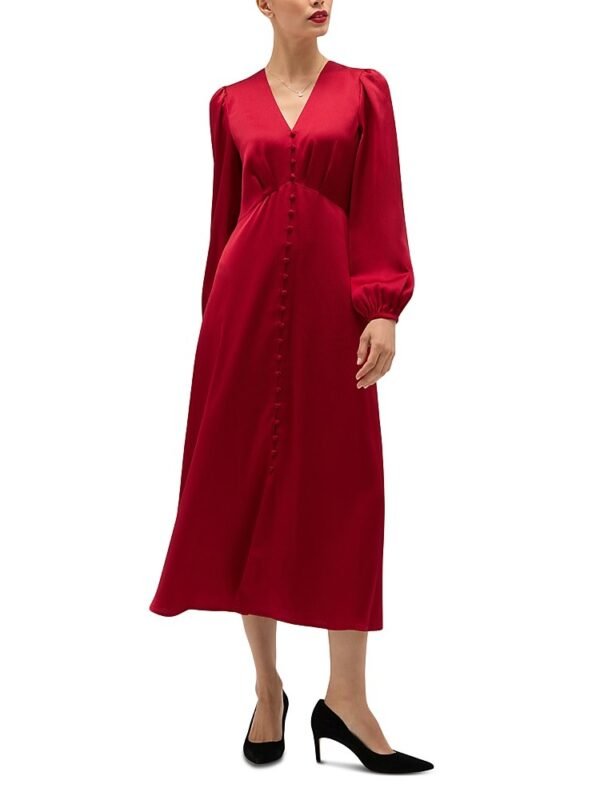Hobbs London Petites Rosabella Satin Midi Dress