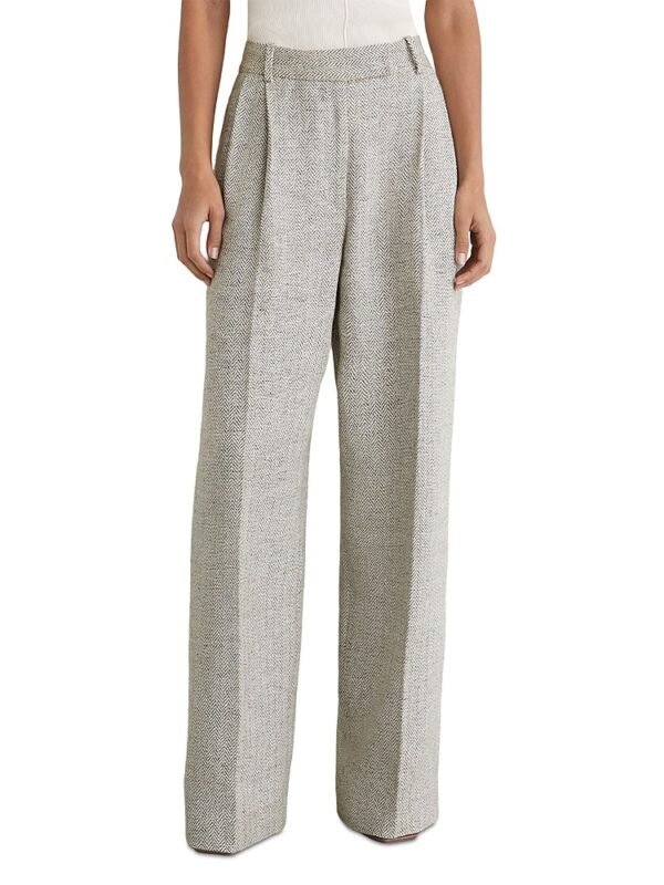 Reiss Ezra Petite Herringbone Straight Pants