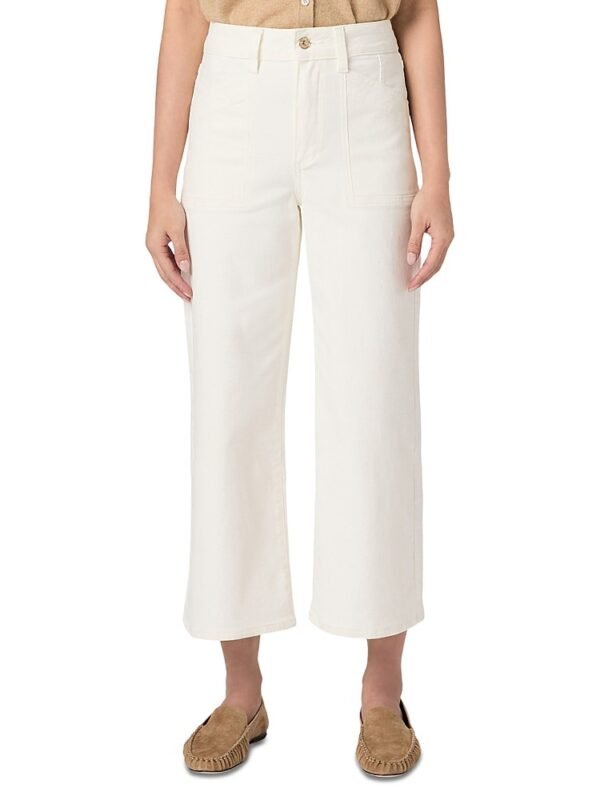 Paige Anessa Petite High Rise Wide Leg Jeans in Tonal Ecru