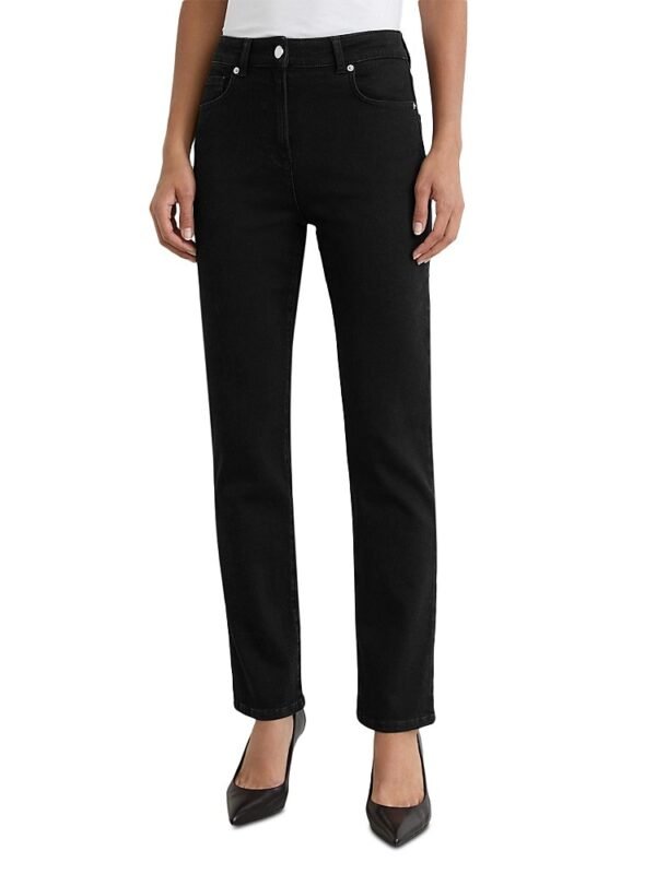 Reiss Petite Isabel Mid Rise Slim Jeans in Black
