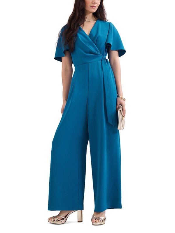 Phase Eight Petite Julissa Blue Wide Leg Jumpsuit