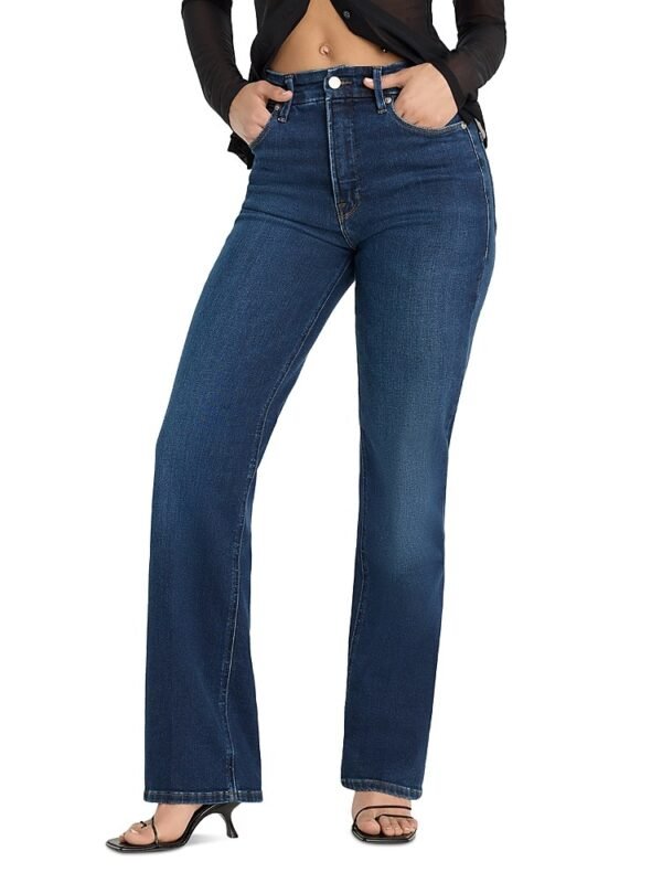Good American Petites Good Straight Jeans in Indigo572