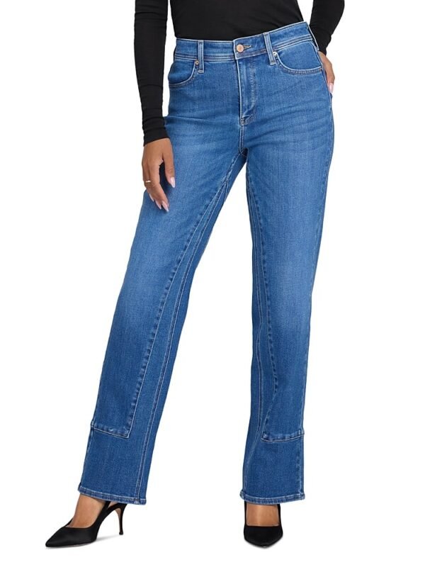 Nydj Petites Brooke High Rise Loose Straight Jeans in Agave