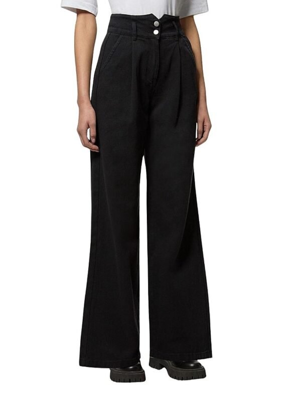 Karen Millen Petite Denim Wide Leg High Waisted Jeans